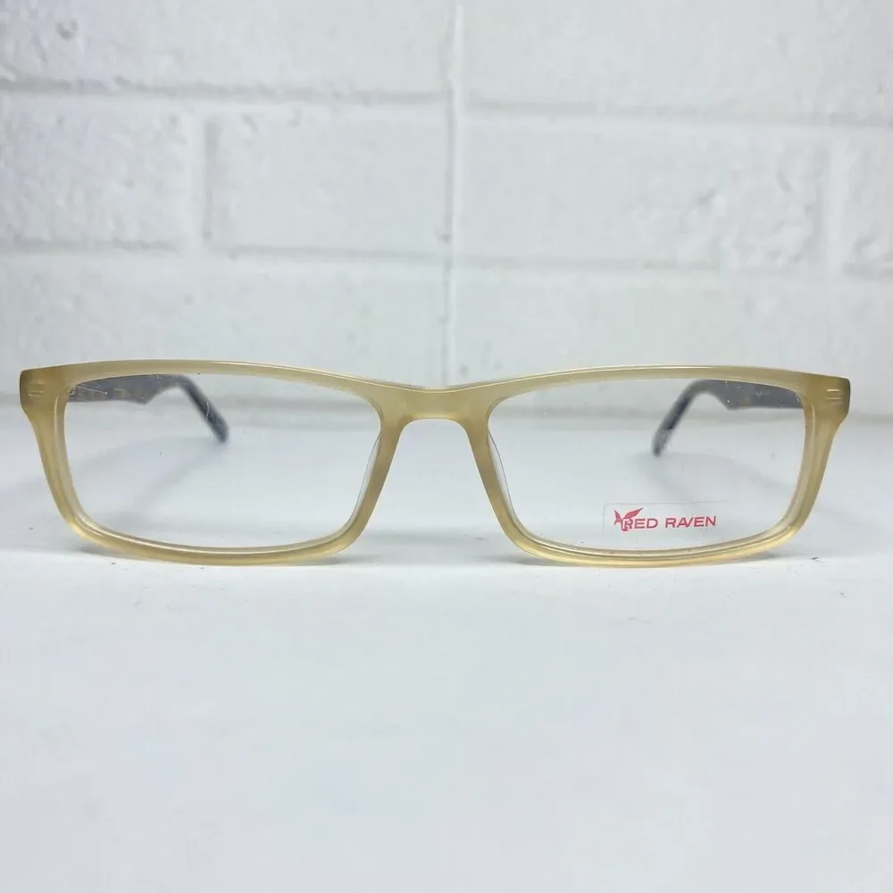 RED RAVEN Eyeglasses Frames Rocky Peak 54-15-145‎ Yellow Full Rim Honey H1428
